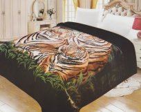 King Two-Ply Super Heavy 19 Lb Green Tigers Mink Blanket