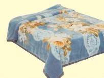 Koyo King Two-Ply Navy Floral Mink Blanket