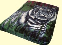 Wonu Queen Jungle Tiger Burgundy Mink Blanket