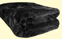 Solaron Queen Solid Black Mink Blanket