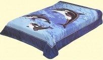 Solaron Twin/Full Orca, Whale Mink Blanket