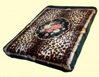 Solaron King Leopard, Floral Mink Blanket