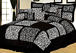 Safari Zebra Microfiber Patchwork 7PCS Comforter