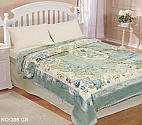 Koyo King Two-Ply Green Floral Mink Blanket