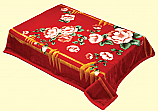 Wonu Two-ply Queen Bella Red Flowers Mink Blanket