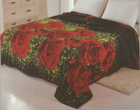 Solaron Black Roses Mink Blanket