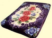 Solaron Twin/Full Purple Roses Mink Blanket