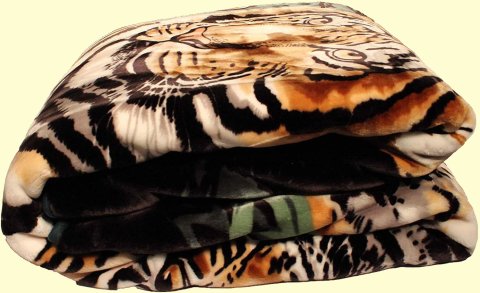 Solaron Twin/Full Bengal Tigers Mink Blanket