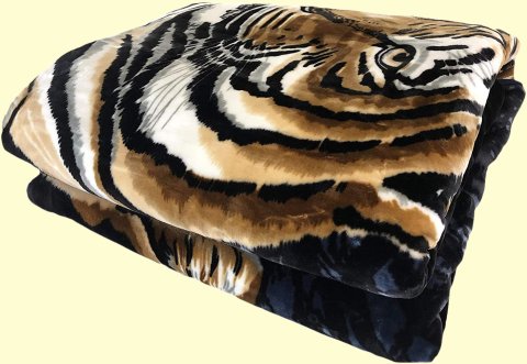 Solaron King 3 Tigers Mink Blanket Navy/Black