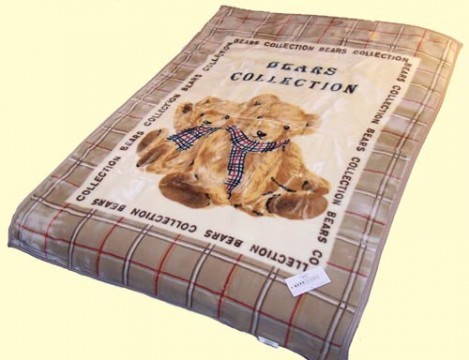 Koyo Two-Ply Double-Sided Baby Bear Collection Mink Blanket