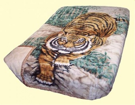 Koyo King Two-Ply Crouching Tiger Mink Blanket