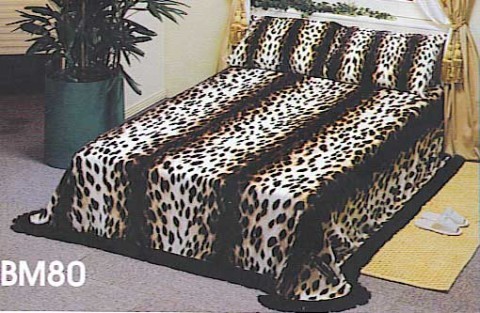 Solaron Cheetah King 3PC Mink Blanket Set