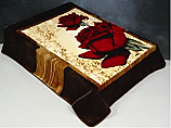 Wonu Trix Queen Red Roses (Brown Border) Mink Blanket