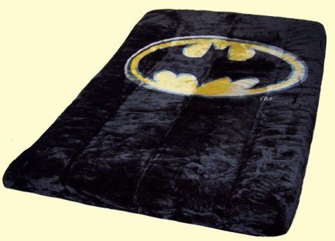 Luxury Queen Batman Logo Mink Blanket with Free Batman Mask