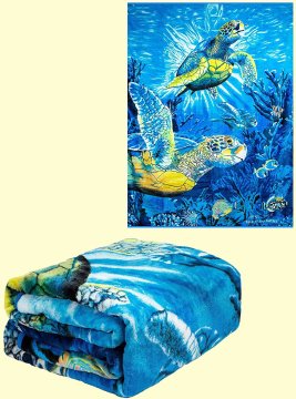 Luxury Queen Sea Turtles Mink Blanket