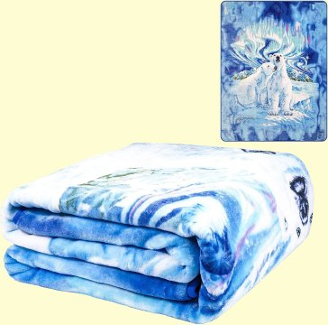 Luxury Signature Queen Polar Bears Mink Blanket