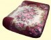 Koyo King Two-Ply Floral Burgundy Mink Blanket